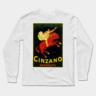 CINZANO VERMOUTH Torino Leonetto Cappiello Vintage Italian Liquor Art Deco Advertisement Long Sleeve T-Shirt